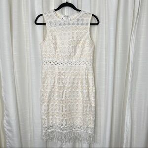 Lulus lace midi white dress